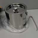 JoyJolt Metal Double Wall Ice Bucket with Lid, Ice Tongs and Strainer. 3L Insulated Ice Bucket for Cocktail Bar, Home Bar Accessories, Parties, Champagne Bucket. Stainless Steel Ice Buckets