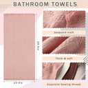 HunnmingRe 4 Pack Boho Hand Towel for Bathroom Kitchen 14x30 Inch 100% Turkish Cotton Spring Boho Decorative Towel Waffle Farmhouse Bathroom Decor Absorbent Soft Guest Gift (Beige, Gray, Curry, Pink)