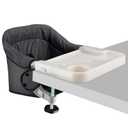 Hook On Chair with Removable Dining Tray, Portable Table High Chair, Folding Compact Baby Seat with Storage Bag for Indoor/Outdoor(Black)