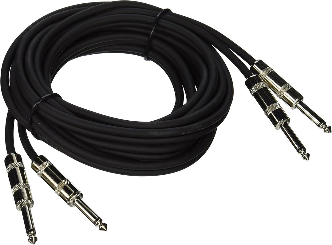 Pyle-PCBL2F15 Premium Quality 15 Ft Dual 1/4'' Male To 1/4'' Male Jack
