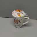 GBhome Tea Mug with Infuser and Lid, 18 Ounce Large Ceramic Loose Leaf Cup, Microwave, Dishwasher Safe, Perfect for Tea Lovers (Ethereal)