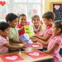 HIDEGRASS Funny Joke Valentine's Day Cards for Kids Classroom, 30 Pack Valentine Cards with 36 Stickers & 30 Envelops, Valentines Gifts for Boys Girls (Orange)