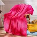 NEWCOSPLAY Super Soft Throw Blanket Dark Rose Red Premium Silky Flannel Fleece Leaves Pattern Lightweight Bed Blanket All Season Use (Dark Rose Red, Throw(50"x60"))