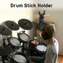 Drumstick Holder, Black Drum Stick Rack with Anti-Roll Base, Wizard Wand Display Stand, Funny Gift for Drummer