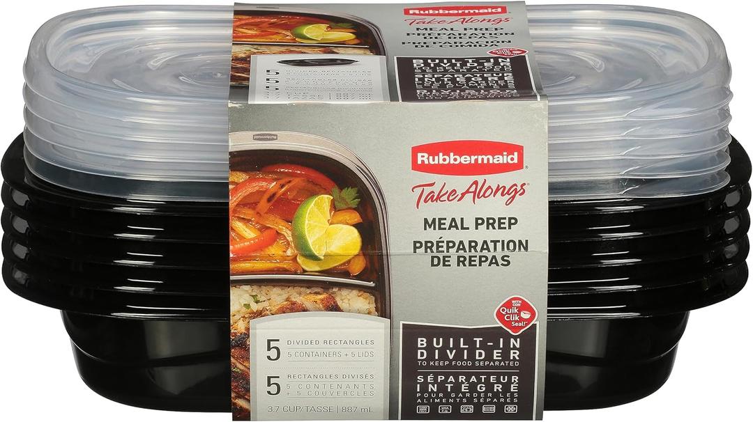 Rubbermaid Take Alongs 3.7 Cups Black Food Container and Lid 5 pk - Total Qty: 1