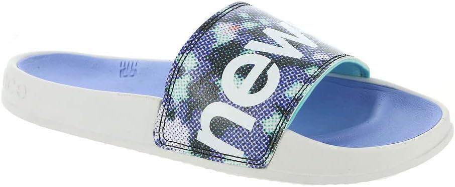 New Balance Women's 200 V1 Slide Sandal (8, White/Vibrant Violet/Surf)