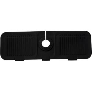 2025 Upgraded Kitchen Silicone Splash Guard, Silicone Faucet Splash Guard, Non Slip Drain Mat, Kitchen & Bathroom Countertop Mat, Soap Coaster, Sink Collection Pad (Black)
