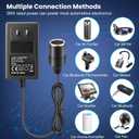 110V AC to DC 12V Converter 3A 36W, Cigarette Lighter Adapter to Wall Plug 110240V, Home Car Power Supply Adapter for Car Fan and Low-Power Devices (Not for Vacuum Cleaner, Air Pump, Inflator)