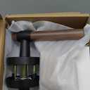 Asidrama 4 Pack Privacy Matte Black Door Handles, Indoor Solid Wood Heavy Duty Door Lever with Door Knobs for Bedroom or Bathroom, Door Handles Interior with Locks for Left Right Sided Doors