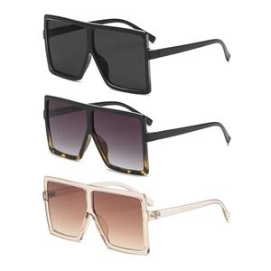 GRFISIA Square Oversized Sunglasses for Women Men Flat Top Fashion Shades