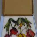 Tulip Sun Catcher Indoor Window Handmade Stained Glass Window Hanging Flowers for DecorationTulip Gifts for Women Mother Mom Grandma Friends Wall Art for Home Decor (Tulip, Medium)