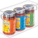 iDesign Slim Clear Plastic Storage Bin, Tall Narrow Organizer for Kitchen, Fridge, Freezer, or Pantry