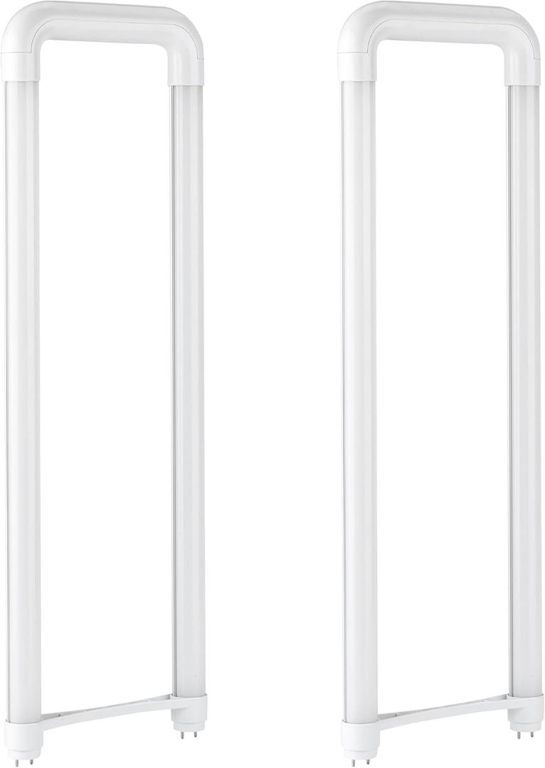 U Shaped Led Tube Lights, T8 T12, 18W 2400LM, 3500K Warm White, Dual-Ended Powered, Remove Ballast, Replacement U Shaped Fluorescent Bulbs (2)