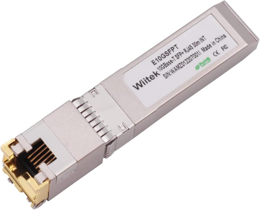 10G SFP+ to RJ45 Copper Modules, 1.25G/2.5G/5G/10GBase-T Ethernet Copper to SFP+ Transceiver Compatible for Intel E10GSFPT(Cat 6a/7 or Better, 30-Meter)