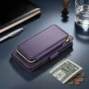 DJBEAR for iPhone 17 Pro Max 6.9" Wallet Case for Men & Women, All-in-One Flip Folio Cover with 9 Card Slots, Zipper Pocket, Detachable Wrist Strap, Full Body Protection for Apple 17ProMax Dark Purple