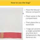 12 pieces Reusable Cotton Saree Cover with Blouse compartment big size for Storage, Wardrobe Organizer bags saree bags cotton (17x17 inch)