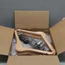 Wooden Hangers with Adjustable Heavy Duty Clips - 12 Pack Pants, Skirt, Jeans, Slacks, Shorts Hangers (Natural)