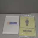 Women Bathroom Sign by GDS - ADA Compliant, Wheelchair Accessible, Raised Icons, & Grade 2 Braille - Includes Adhesive Strips for Easy Installation - Bathroom Signs for Business, Restroom sign, Restroom Signs for Business - 6" W x 8" H (Brushed Gold) - Made in USA