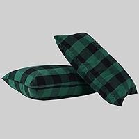Green Christmas Plaid Pattern Throw Pillow Covers 10x20