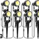ECOWHO Landscape Lighting with Transformer, IP65 LED Outdoor Spotlights Waterproof 30W 2000LM Warm White 3000K Garden Lights, 90ft Cable for Garden Pathway Yard Tree Uplighting Patio (8 Pack)