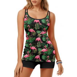 HUNTFAMI Tankinis Swim Suits for Women Two Piece 2025 Womens Bathing Suits Holiday Beachwear Women with Boyshorts (XL)