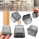 INDEMO 24PCS Square Chair Leg Floor Protectors, Furniture Sliders, Chair Leg Protectors for Hardwood Floors, Non-Slip Felt Furniture Pads, Silicone Cap Covers to Protect Floors, (Fit 1.1" - 1.5")