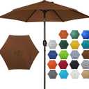 Blissun 7.5 ft Patio Umbrella, Yard Umbrella, Outdoor Market Umbrella with Push Button Tilt Crank, Brown