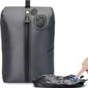 BBOM One-Touch Vacuum Storage Bags - Pump-Free with USB-C Charging, Waterproof Airtight Compression for Clothes, Bedding, Travel Gear - Space Saver for Suitcases, Hiking & Camping(Gray)