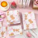 JarThenaAMCS 6 Sheets Easter Wrapping Paper -Not Roll- Coquette Pink Bow Bunny Rabbit Gift Wrap Paper Folded Flat for Spring Birthday Baby Shower DIY Crafts, 27.6 x 39.4 Inch