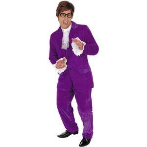 fun shack mens Mens 60s Movie Gigolo Purple Suit (Large)