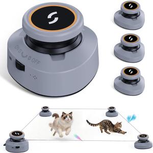 Jripae Interactive Cat Toys for Indoor Cats DIY Multi-Track Chase | Adjustable Speed,Electric Moving Treadmill Feather lure Toy Self-Play for Bored Kittens Adult Cats Hunt Instinct Exercise Run