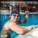 Seago Swim Snorkel for Lap Swimming, Dry Top Front Swimmer Gear for Adult Youth, Training Equipment in Pool and Open Water with Comfy Easy to Adjust Head Pads Food-Grade Silicone Mouthpiece