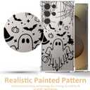 Clear Halloween Phone Case for Samsung S25 Ultra,Black Ghost Pattern Cover Soft Bumper Protective Cute Boys Girls Phone Case for Samsung S25 Ultra-Black Ghost