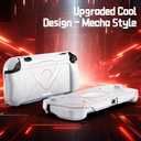 Honghao Switch 2 Case for Nintendo 2 2025, Hard Mecha Style Drop Resistant Nintendo 2 Protective Case, Cool Design Switch 2 Cover Accessories (White)