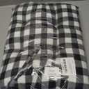 Vctops Farmhouse Buffalo Check Chair Pads with Ties Black and White Plaid Dining Chair Cushions Soft Comfy Square Seat Pads (Black A,16"x16")