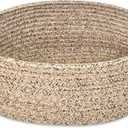 ABenkle Small Basket with Handles - Decorative Durable Rope Woven Storage Bin Shelf Storage Organizer Cube, Easter Baby Gift Basket, 12"x8"x5" (All Jute Mxied Black)