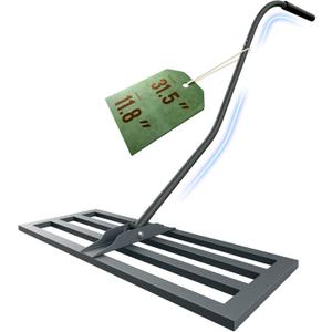 Lawn Leveling Rake 31.5"x11.8", Heavy Duty Ground Leveler with Ergonomic Back-Saving Handle, Turf-Safe Closed Base for Dirt, Sand & Topsoil Dressing, Ideal for Yard Renovation