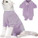 Cat Recovery Suit for Female, Breathable Cat Onesie for Cats After Surgery Cat Surgery Suit for Spay Abdominal Wounds Anti Licking, Surgical Recovery Suit Bodysuits with Long Sleeves for Cats Kitten (Medium)