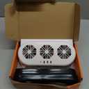 Car Solar Powered Exhaust Fan Car Window Exhaust Fans Vehicle Ventilation Fan Auto Air Vent Cool Fan Cooler Ventilation System Radiator Cooling Fans with Three Air Outlets, White