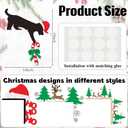 MorningRo 4 Pcs Christmas Door Frame Decoration Set Metal Santa Hat, Xmas Tree, Deer and Black Dog Wall Art Decor Christmas Corner Sign Bathroom Decor for Indoor Outdoor Door Window (Red and Green)