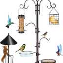 YINGYM Bird Feeding Station Kit, 87 Inches Bird Feeder Pole, Premium Feeder Hanging Kit with Metal Suet, Water Bowl, Mesh Tray and Squirrel Baffle