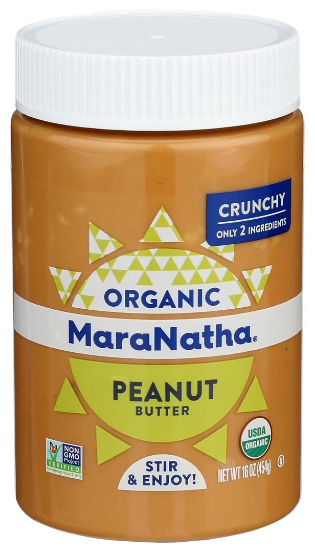 MaraNatha Organic Crunchy Peanut Butter, 16 Ounce Jar (EXP 01/02/27)