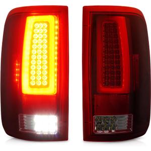 LED Tail Light for 2004 2005 2006 2007 2008 Ford F-150, Rear Taillight Assembly, FO2800182 FO2801182 5L3Z13404CA 6L3Z13404BA 4L3Z13404AA (Red Lens)