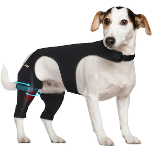 Supet Dog Recovery Sleeve for Rear Legs, Non Slip Back Leg Sleeve to Stop Licking, Cover After Surgery for TPLO ACL Surgery, Thigh Wound, Knee Injuries, Dog Cone Collar Alternative