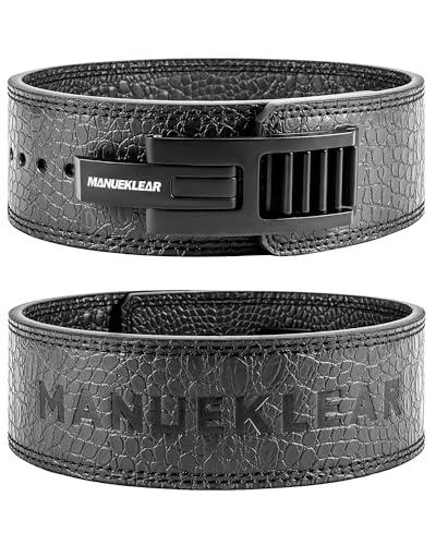 MANUEKLEAR Lifting Belt Lever for Men Women, 10mm Quick Locking Lever Belt Weightlifting with Adjustable Buckle, Lever Weight Lifting Belt for Powerlifting & Deadlifts, XL (39-45)