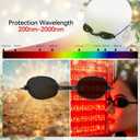 4 PCS Red Light Therapy Glasses, Half - clear Eyes Protection for Tanning Bed Goggles, Safety Glasses for Sunbathing & Laser Beauty Treatment, Black Wearing length adjustable Protective Goggles