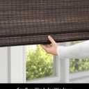 UNISHADES Cordless Bamboo Roman Shades for Windows, Blinds Size (30.5" W 64" H) Colour (BDP-Espresso)