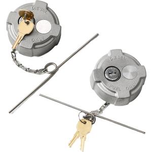 2 1/4" Locking Diesel Fuel Cap Compatible with Ford 650/750, Reefer Trailer, International MD Semi Trucks, 2pcs Fuel Tank Cover Replace# FTA-C02 FTA-N-04 FTA-N6-16 FTA-N-73