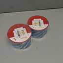 2 x MEEDEE Blue Diagonal Stripe Ribbon 2.5 Inch Blue Satin with Turquoise and Teal Glitter Wired Ribbon for Wreath Bow, Topper Bow, Tree, Garlands (10 Yards)