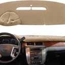 Dashboard Cover Dash Mat Carpet Fit for 2007-2014 Chevy Chevrolet Tahoe Suburban,2007-13 Chevy Avalanche Silverado 1500 2500 3500 LTZ /2007-13 GMC Sierra SLT Denali,2007-14 GMC Yukon XL (Beige) Y24
